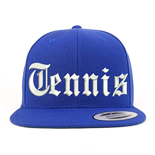 Trendy Apparel Shop Old English Tennis Embroidered Flatbill Snapback