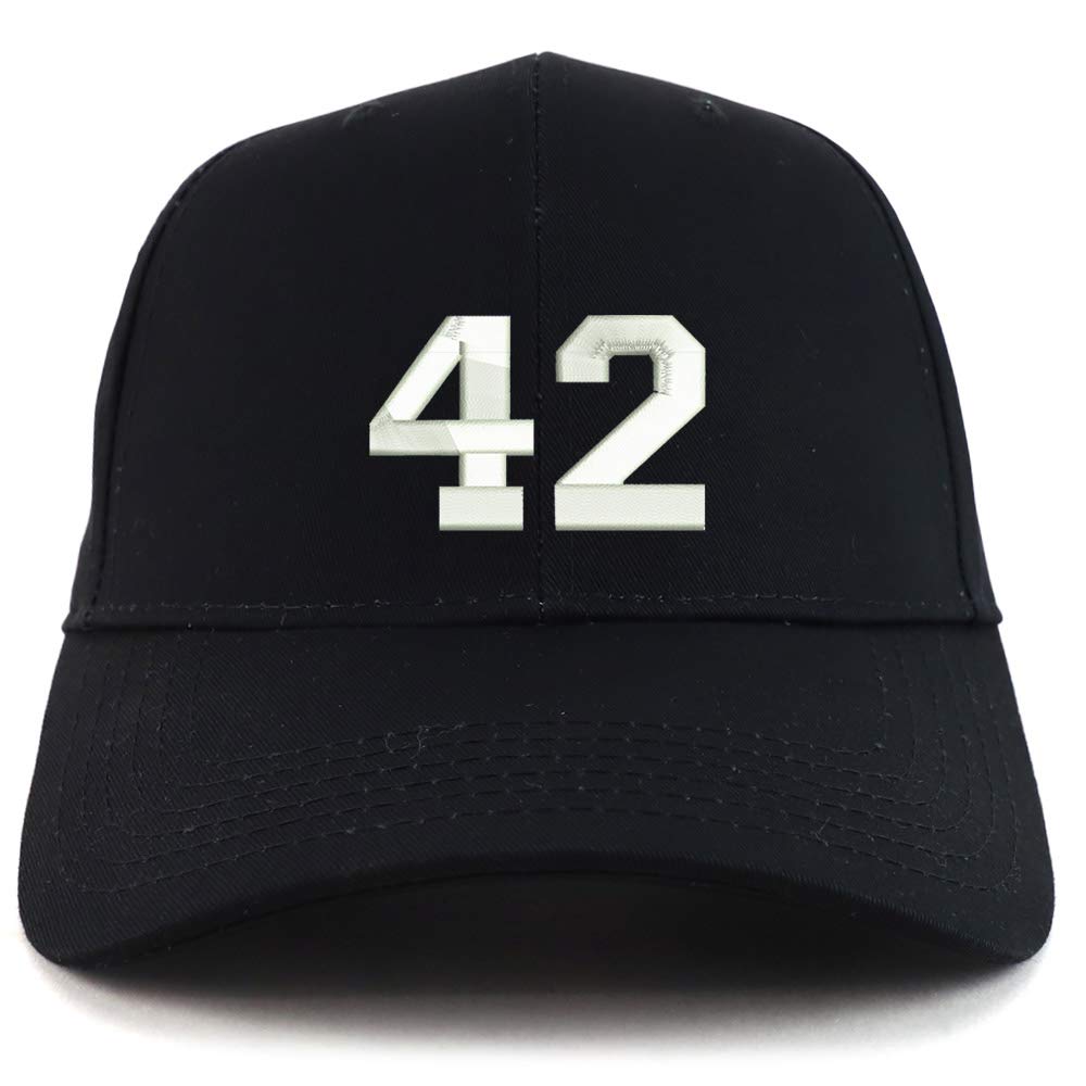 Trendy Apparel Shop Number 42 Collegiate Varsity Embroidered Sturctured Ball Cap