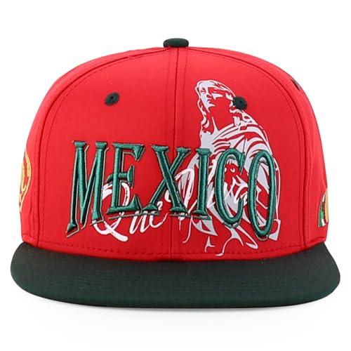 Trendy Apparel Shop Mexico Guadalupe Embroidered Flat Bill Snapback Cap