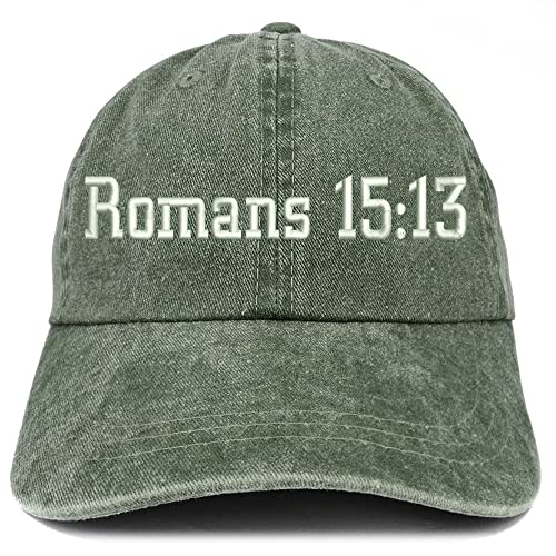 Trendy Apparel Shop Romans 15:13 Washed Pigment Dyed Baseball Cap