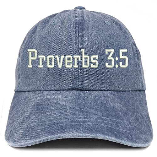 Trendy Apparel Shop Proverbs 3:5 Washed Pigment Dyed Baseball Cap