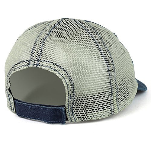 Trendy Apparel Shop Brklyn Embroidered Unstructured Washed Frayed Trucker Mesh Cap