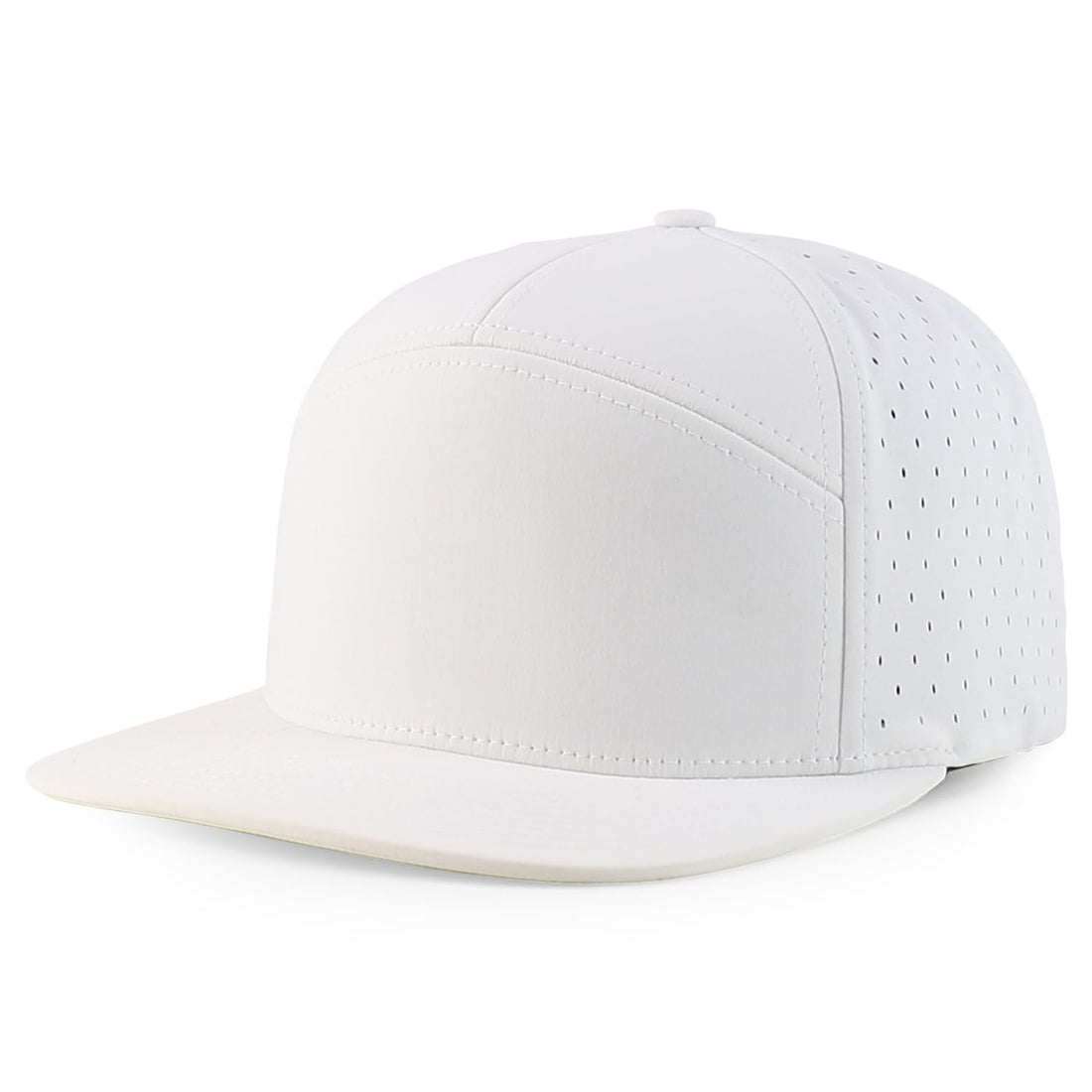 Trendy Apparel Shop Water Resistant UPF 50+ Performance 7 Panel Flatbill Snapback Cap