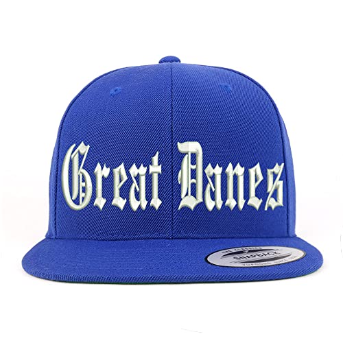 Trendy Apparel Shop Old English Great Danes Embroidered Flatbill Snapback