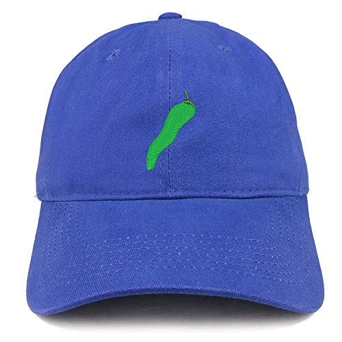 Trendy Apparel Shop Jalapeno Pepper Embroidered Soft Crown 100% Brushed Cotton Cap