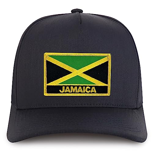 Trendy Apparel Shop Jamaica Flag Embroidered Patch 5 Panel Cotton Pro Style Cap