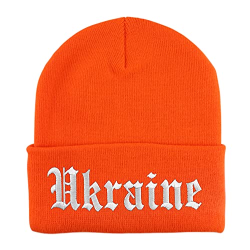 Trendy Apparel Shop Ukraine Old English Embroidered Long Cuff Beanie