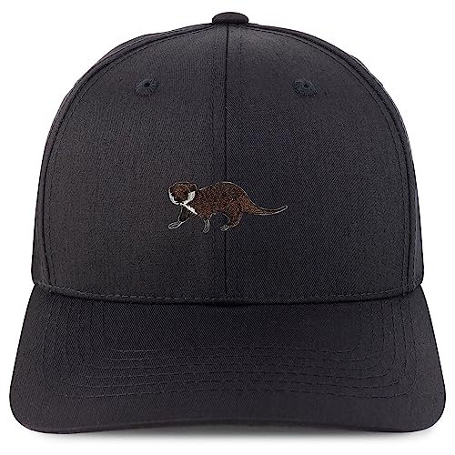 Trendy Apparel Shop Otter Embroidered Patch Structured 6 Panel Snapback Baseball Cap