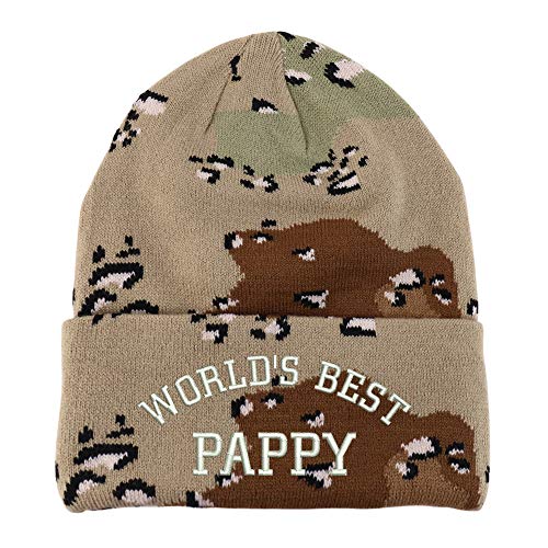 Trendy Apparel Shop World's Best Pappy Embroidered Made in USA Camo Beanie