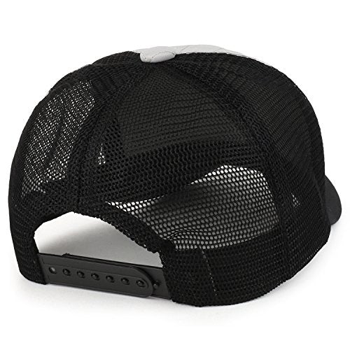 Trendy Apparel Shop Leather Quilted 5 Panel Foam Mesh Trucker Cap