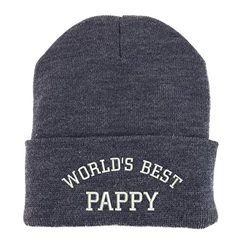 Trendy Apparel Shop World's Best Pappy Embroidered Made in USA Cuff Folded Acylic Knit Winter Beanie Hat
