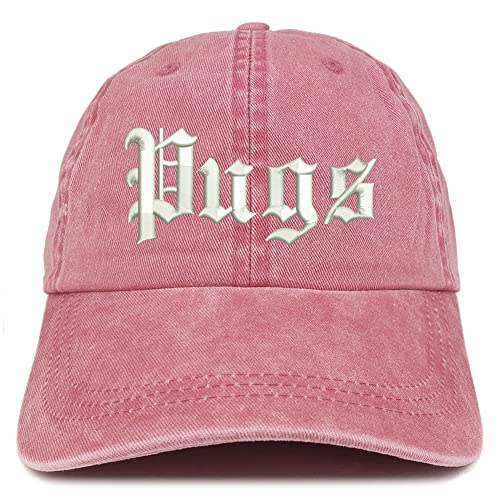 Trendy Apparel Shop Old English Pugs Washed Pigment Dyed Baseball Cap