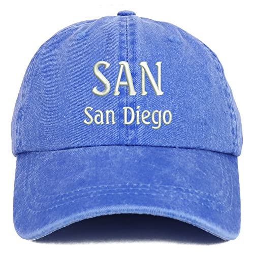 Trendy Apparel Shop SAN San Diego Embroidered Pigment Dyed Washed Baseball Cap
