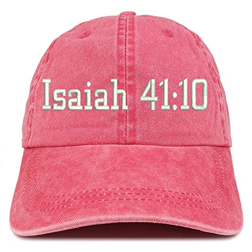 Trendy Apparel Shop Isaiah 41:10 Washed Pigment Dyed Baseball Cap