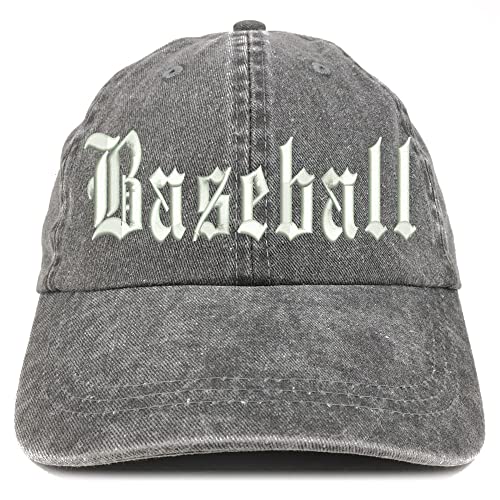 Trendy Apparel Shop Old English Baseball Washed Pigment Dyed Baseball Cap
