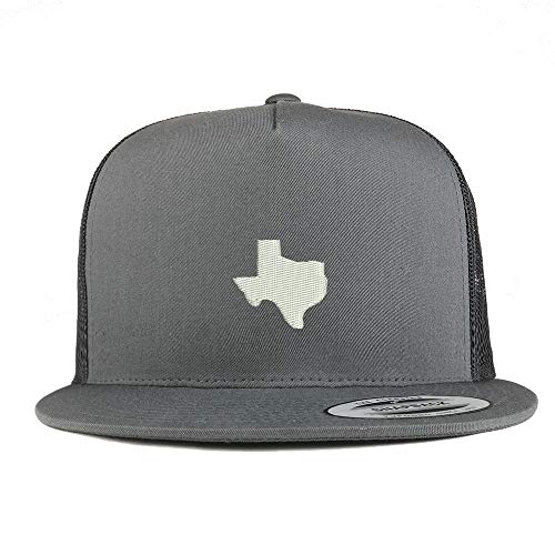 Trendy Apparel Shop Flexfit XXL Texas State Embroidered 5 Panel Flatbill Trucker Mesh Cap