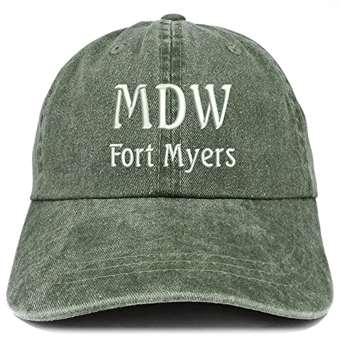 Trendy Apparel Shop MDW Fort Myers Embroidered Pigment Dyed Washed Baseball Cap