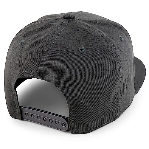 Trendy Apparel Shop 100% Cotton Plain Structured 6 Panels Flatbill Snapback Baseball Cap