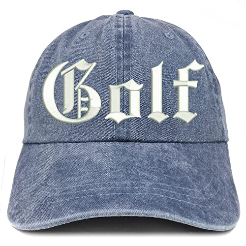 Trendy Apparel Shop Old English Golf Washed Pigment Dyed Baseball Cap