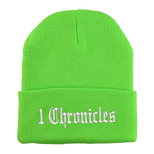 Trendy Apparel Shop 1 Chronicles Old English Embroidered Long Cuff Beanie
