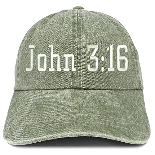 Trendy Apparel Shop John 3:16 Washed Pigment Dyed Baseball Cap