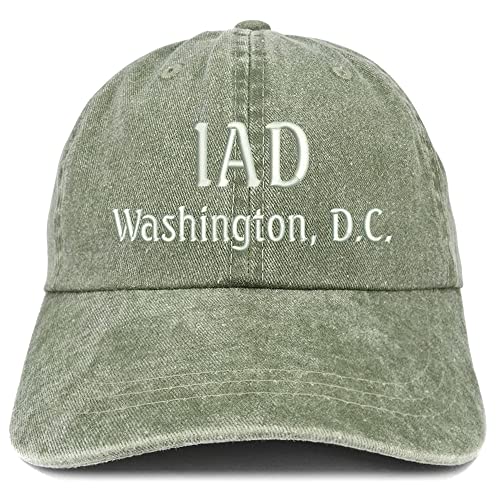 Trendy Apparel Shop IAD Washington DC Embroidered Pigment Dyed Washed Baseball Cap