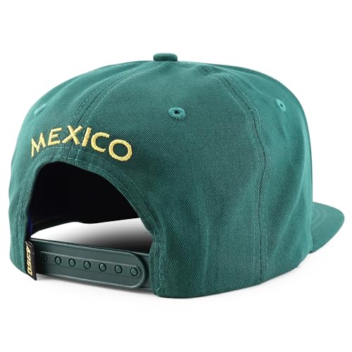 Trendy Apparel Shop Metal Mexico Eagle Decorated Flatbill Snapback Baseball Cap