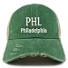 Trendy Apparel Shop PHL Philadelphia Embroidered Frayed Bill Trucker Mesh Back Cap