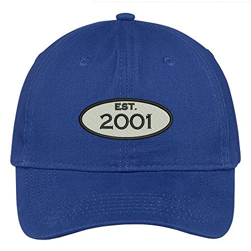 Trendy Apparel Shop Established 2001 Embroidered 18th Birthday Gift Soft Crown Cotton Cap