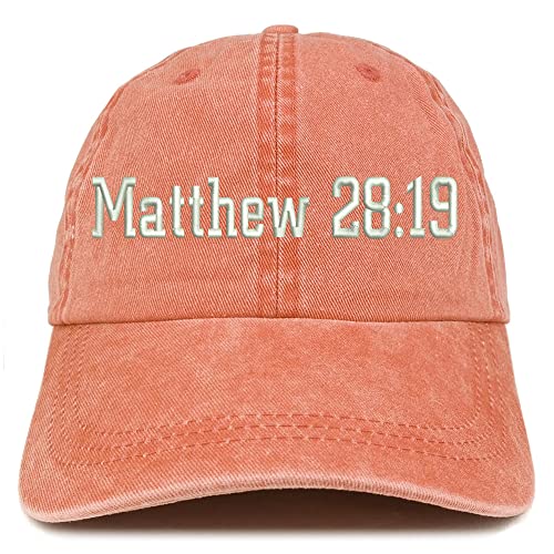 Trendy Apparel Shop Matthew 28:19 Washed Pigment Dyed Baseball Cap