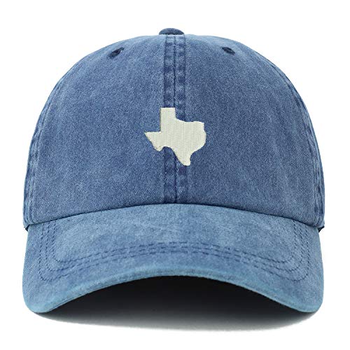 Trendy Apparel Shop XXL Texas State Embroidered Unstructured Washed Pigment Dyed Baseball Cap
