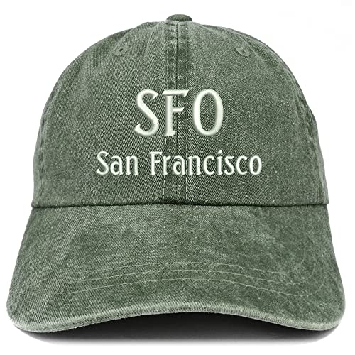 Trendy Apparel Shop SFO San Francisco Embroidered Pigment Dyed Washed Baseball Cap