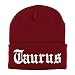 Trendy Apparel Shop Taurus Old English Embroidered Long Cuff Beanie