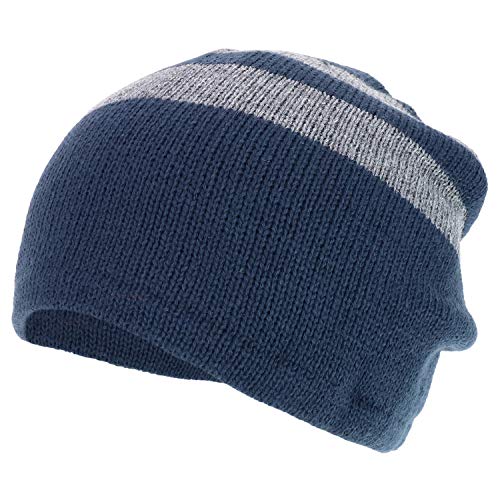 Trendy Apparel Shop Fleece Lined Striped Winter Short Beanie Cap