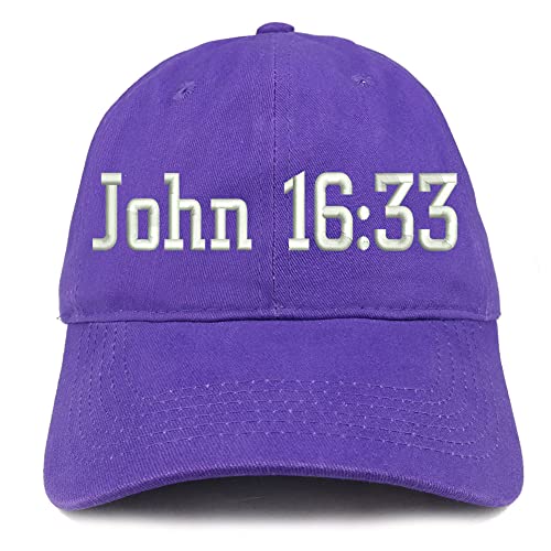 Trendy Apparel Shop John 16:33 Low Profile Soft Cotton Baseball Cap