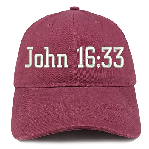 Trendy Apparel Shop John 16:33 Low Profile Soft Cotton Baseball Cap