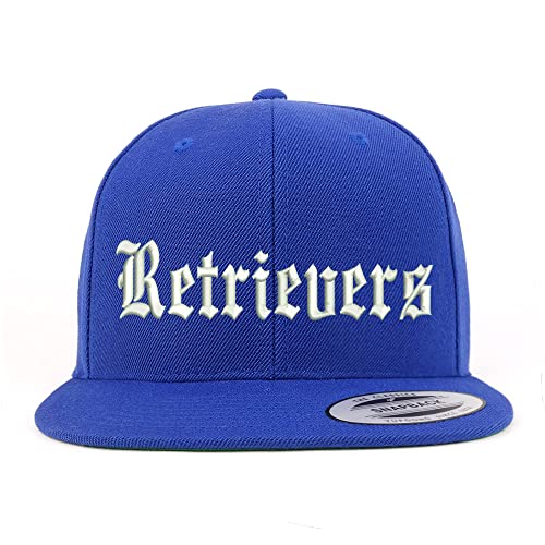 Trendy Apparel Shop Old English Retrivers Embroidered Flatbill Snapback