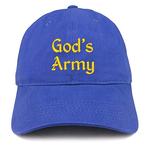 Trendy Apparel Shop God's Army Embroidered Soft Crown 100% Brushed Cotton Cap