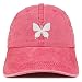 Trendy Apparel Shop Butterfly Embroidered Pigment Dyed Washed Baseball Cap