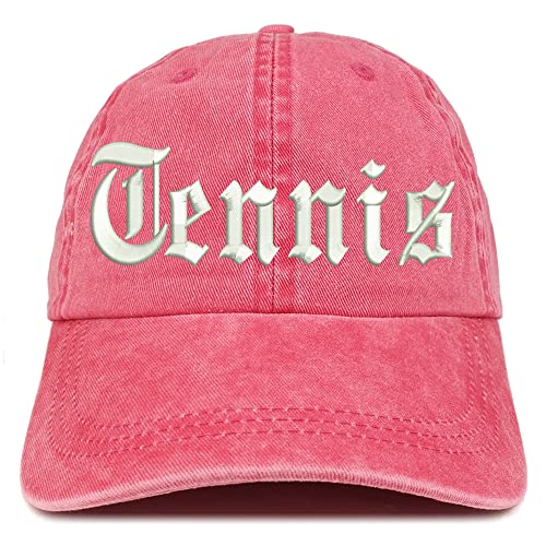Trendy Apparel Shop Old English Tennis Washed Pigment Dyed Baseball Cap