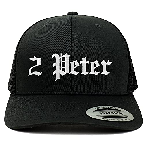 Trendy Apparel Shop 2 Peter Old English 6 Panel Trucker Mesh Cap