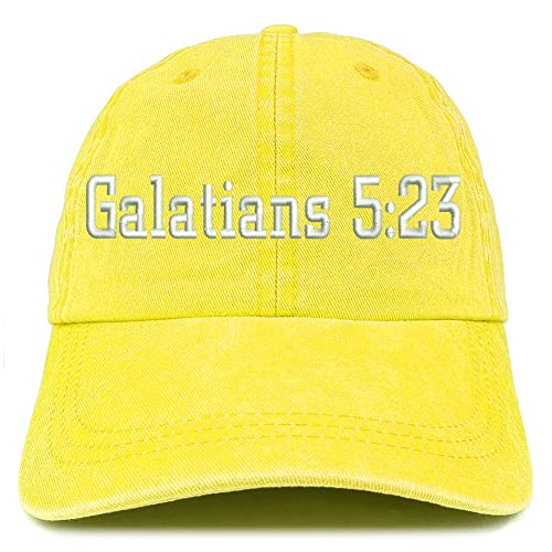 Trendy Apparel Shop Galatians 5:23 Washed Pigment Dyed Baseball Cap