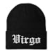 Trendy Apparel Shop Virgo Old English Embroidered Long Cuff Beanie