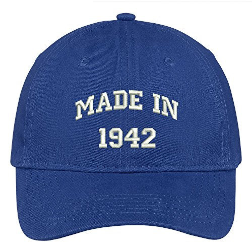 Trendy Apparel Shop Made in 1942-77th Birthday Embroidered Brushed Cotton Baseball Cap