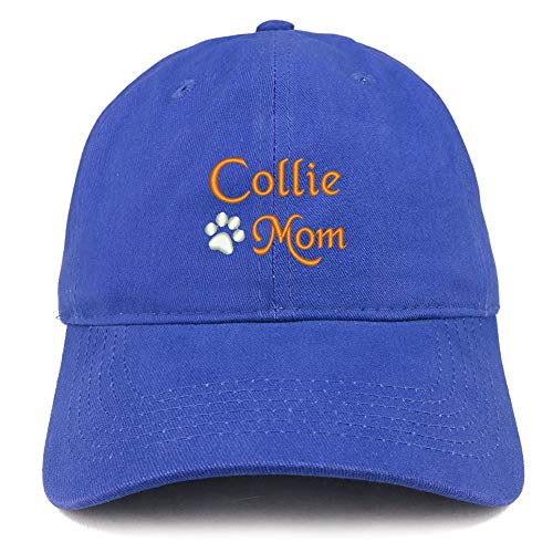 Trendy Apparel Shop Great Collie Mom Embroidered 100% Cotton Adjustable Cap Dad Hat