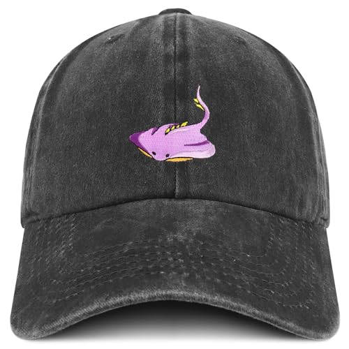 Trendy Apparel Shop Stingray Patch Pigment Dyed Soft Cotton Baseball Cap
