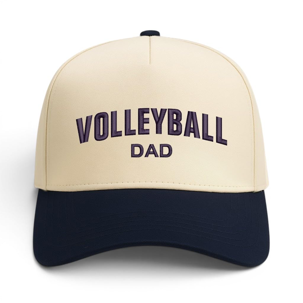 Trendy Apparel Shop Volleyball Mom and Dad Embroidered 5 Panel Two Tone Vintage Ball Cap