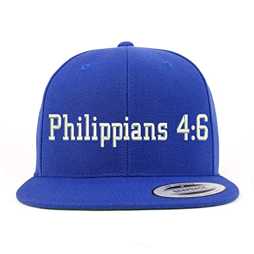 Trendy Apparel Shop Philippians 4:6 Embroidered Flatbill Snapback