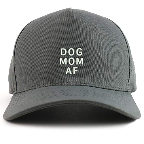 Trendy Apparel Shop Dog Mom Af Embroidered Oversized 5 Panel XXL Baseball Cap