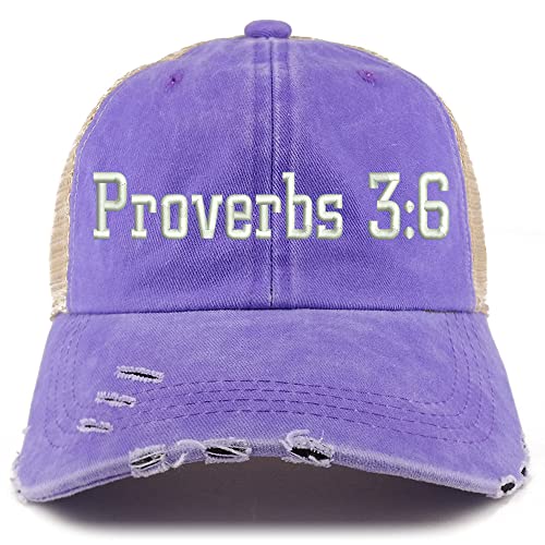 Trendy Apparel Shop Proverbs 3:6 Frayed Bill Trucker Mesh Back Cap